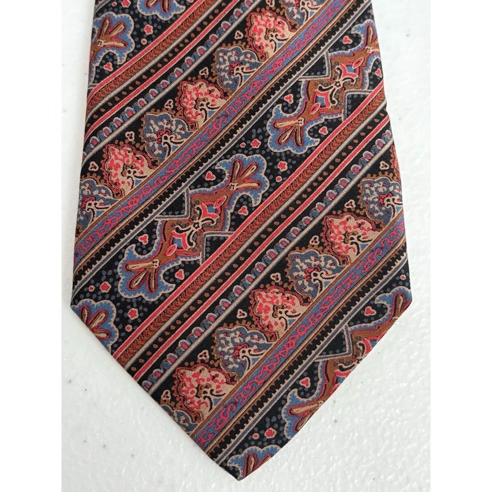Mario Valentino Men's Made in‎ Italy Short Narrow Multicolor Silk Tie - Picture 4 of 7